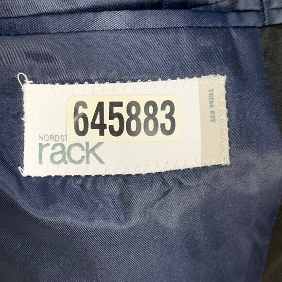 Mens Navy Blue Trim Fit Tuxedo Jacket Black Satin Shawl Lapel 40R Nordstrom Rack - Picture 11 of 13
